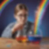 Vibrant Rainbow Chemistry Experiment