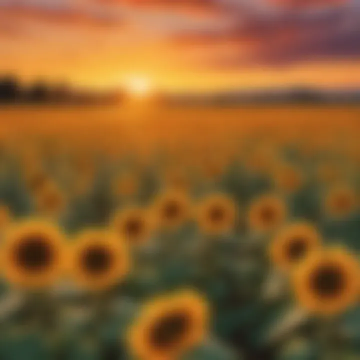 Vibrant Sunflower Field at Sunset