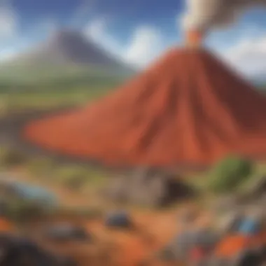 Materials for DIY volcano illustration