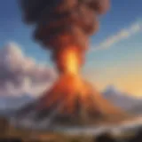 Volcanic eruption experiment illustration