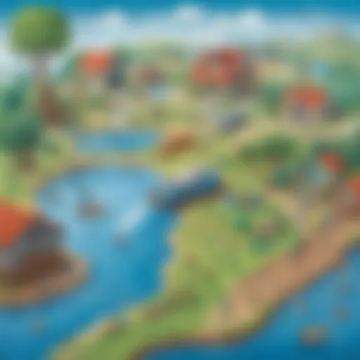 Educational board game depicting water conservation strategies
