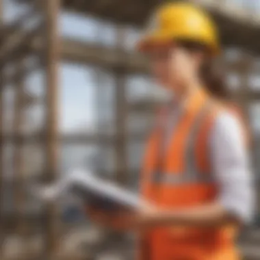 Female engineer working on a construction site