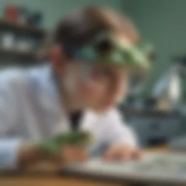 Young science enthusiast exploring virtual frog dissection